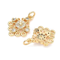SHEGRACE Brass Pave Clear Cubic Zirconia Flower Chandelier Components Links&nbsp;XGRQ29273-393G