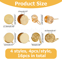 16Pcs 4 Styles Brass & 304 Stainless Steel Cuff Earrings&nbsp;EJEW-HS0001-18G