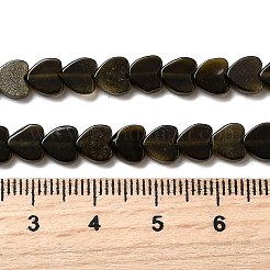 Natural Golden Sheen Obsidian Beads Strands&nbsp;G-A272-A01-33A