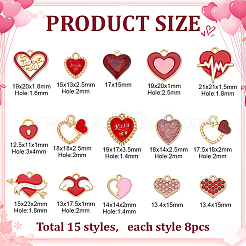 120Pcs 15 Styles Alloy Enamel Pendants&nbsp;ENAM-PH0003-31