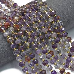 Natural Purple Phantom Quartz Purple Lodolite Quartz Beads Strands&nbsp;G-K389-E78-01