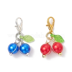 2Pcs 2 Colors ABS Plastic Imitation Pearl & Acrylic Pendant Decorations&nbsp;HJEW-JM03887