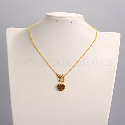Valentine's Day Heart Electroplate Natural Druzy Crystal Lariat Necklaces&nbsp;NJEW-JN01143