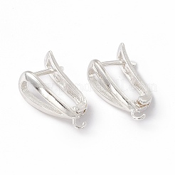 Brass Hoop Earring Findings with Latch Back Closure&nbsp;KK-A172-21S