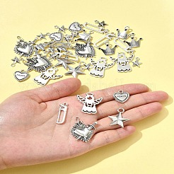 40Pcs 7 Styles Tibetan Style Alloy Pendants&nbsp;FIND-FS0004-31