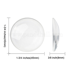 Transparent Glass Cabochons&nbsp;GGLA-R026-45mm