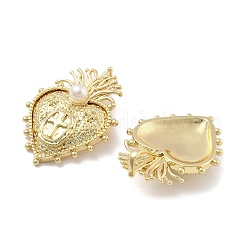 Brass with ABS Plastic Pearl Pendants&nbsp;KK-U060-03G