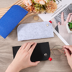 3Pcs 3 Colors Rectangle Felt Eyeglass Case&nbsp;AJEW-CN0007-36A