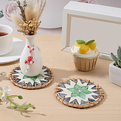 2Pcs Rattan Cup Mats&nbsp;AJEW-CN0005-99B
