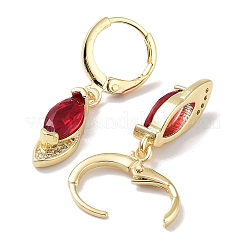 Real 18K Gold Plated Brass Dangle Leverback Earrings&nbsp;EJEW-L269-037G-01