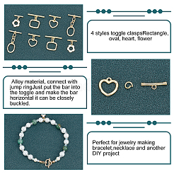 8 Sets 4 Style Brass Toggle Clasps&nbsp;KK-PH0003-67