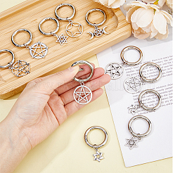 16Pcs 8 Style Pentacle & Triple Moon & Star of David Alloy Shoe Charms&nbsp;HJEW-AB00638