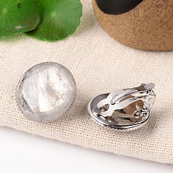 Natural Mixed Stone Dome/Half Round Clip-on Earrings&nbsp;EJEW-J090-M