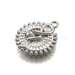Brass Micro Pave Clear Cubic Zirconia Pendants&nbsp;KK-G530-01A-P