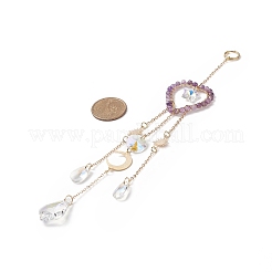 Glass Teardrop & Star Window Hanging Suncatchers&nbsp;HJEW-JM00905-03