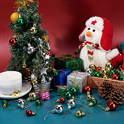 80Pcs 8 Style Christmas Ball Plastic Hanging Ornament&nbsp;AJEW-GA0006-02