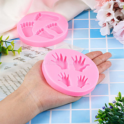 2Pcs 2 Styles Hand & Foot DIY Silicone Molds&nbsp;DIY-TA0010-08