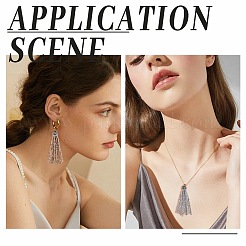 4Pcs 2 Colors Glass Alloy Tassel Pendants&nbsp;FIND-GO0003-14