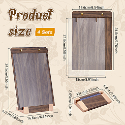 Wood Business License Display Stand with Acrylic Panel&nbsp;AJEW-WH0410-331A