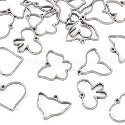 25Pcs 5 Styles 304 Stainless Steel Hollow Pendants&nbsp;STAS-TA0005-76