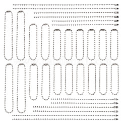 105Pcs 3 Styles Iron Tag Chains&nbsp;IFIN-TA0001-64P