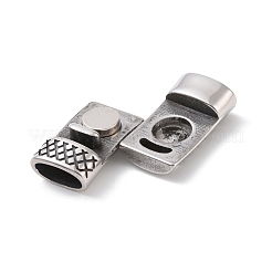 Tibetan Style 304 Stainless Steel Magnetic Clasps with Glue-in Ends&nbsp;STAS-G276-28AS