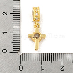 Brass Micro Pave Clear Cubic Zirconia Pendants&nbsp;LS-KK-U007-02G-09