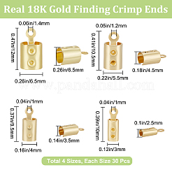120Pcs 4 Size 304 Stainless Steel Folding Crimp Ends&nbsp;STAS-BBC0002-63
