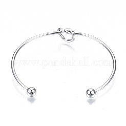 Tarnish Resistant 304 Stainless Steel Love Knot Cuff Bangle Making&nbsp;MAK-S073-001P