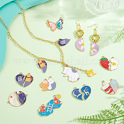 20 Sets 10 Styles Alloy Enamel Split Pendants&nbsp;FIND-PH0022-92