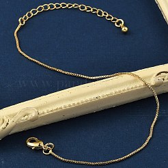 Rack Plating Brass Box Chain Bracelets for Women&nbsp;BJEW-G735-02G
