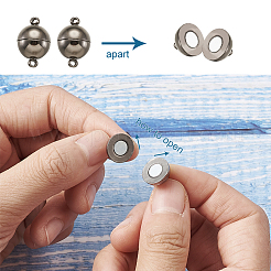 Round Brass Magnetic Clasp&nbsp;KK-TA0007-44B