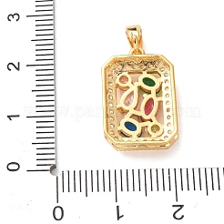 Brass Pave Colorful Cubic Zirconia Pendants&nbsp;KK-C264-14B-G