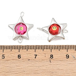 CCB Plastic Frame with Polymer Clay Beads Star Links Connector Charms&nbsp;KK-D103-09A-P