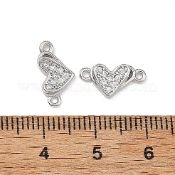 SHEGRACE Brass Micro Pave Clear Cubic Zirconia Connector Charms&nbsp;XGRQ3P860-597P