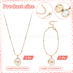 2Pcs Stainless Steel Necklaces & Bracelets Sets&nbsp;SJEW-NB00001