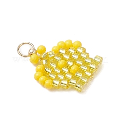 Glass Seed Beaded Crown Pendants&nbsp;PALLOY-MZ00980-03