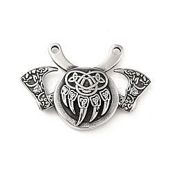 304 Stainless Steel Viking Bear Paw Law Odin Double Ax Pendants&nbsp;X-STAS-P309-31AS