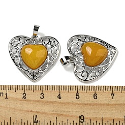 Natural Topaz Jade Peach Love Heart Pendants&nbsp;G-G158-01M