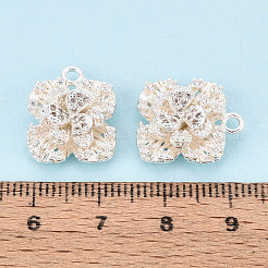Brass Micro Pave Clear Cubic Zirconia Pendants&nbsp;KK-T077-32S