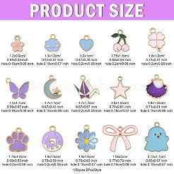 30Pcs 15 Styles Alloy Enamel Pendants&nbsp;ENAM-FS0003-36