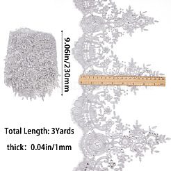 Sparkle Embroidery Flower Polyester Lace Trim&nbsp;OCOR-GF0002-44A