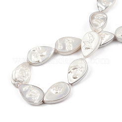 Plating Natural Freshwater Shell Beads Strands&nbsp;SHEL-N026-229