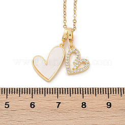 Brass Micro Pave Cubic Zirconia Pendant Neckalces&nbsp;NJEW-C076-13G