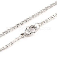 Non-Tarnish 304 Stainless Steel Curb Chain Twist Chain Necklace&nbsp;NJEW-H215-01P