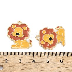 Light Gold Plated Alloy Enamel Pendants&nbsp;ENAM-M219-13KCG-01