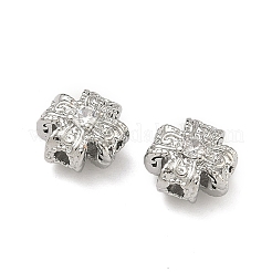 Brass Clear Cubic Zirconia Beads&nbsp;KK-D228-14P