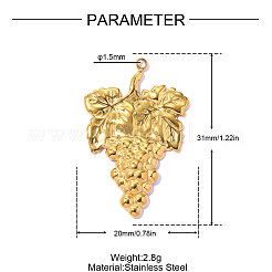 304 Stainless Steel Pendants&nbsp;STAS-OY019-42G