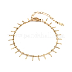 304 Stainless Steel Bar Tassel Chain Anklets for Women&nbsp;AJEW-G071-01G