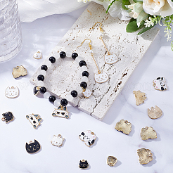 54Pcs 9 Styles Rack Plating Alloy Enamel Pendants&nbsp;ENAM-SC0004-35